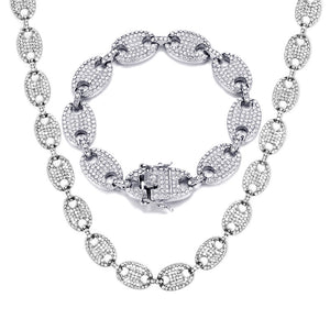Pig Nose Link Chain Necklaces & Bracelet
