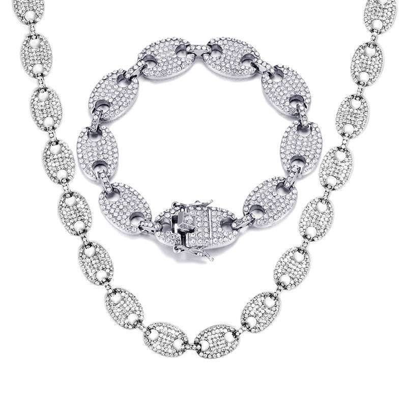 Pig Nose Link Chain Necklaces & Bracelet