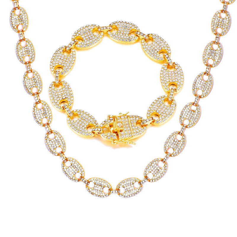 Pig Nose Link Chain Necklaces & Bracelet